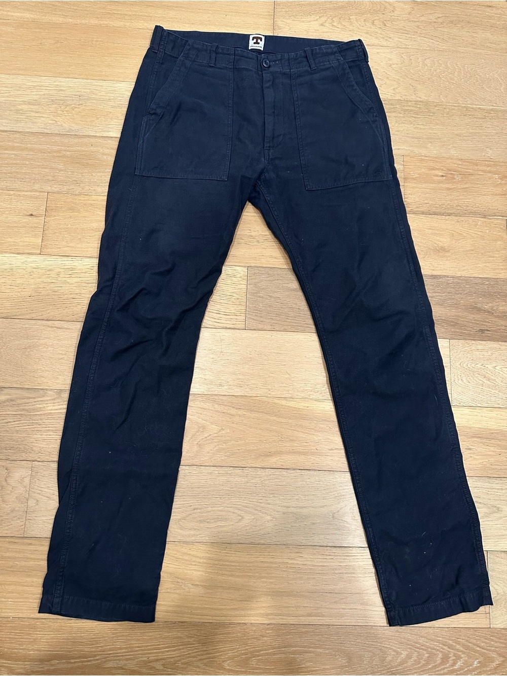 Tellason Fatigue Pants Mens Size 32 Straight Leg Cotton Military Blue Italy